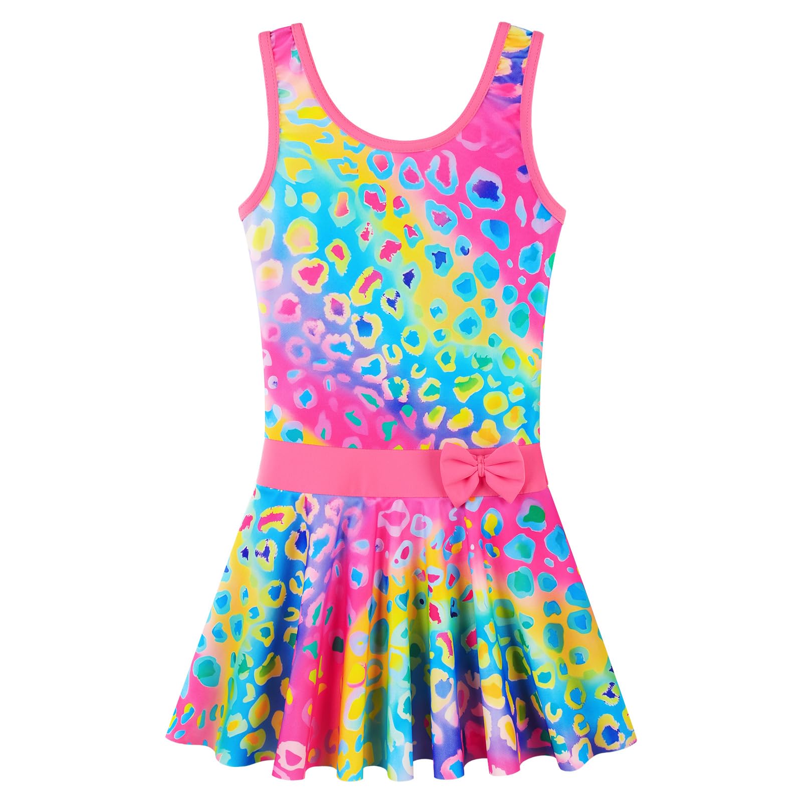 Girls Swimsuit One Piece UPF 50+ Floral Skirted Bathing Suit Modest Beach Swim Dress 3-11 Years