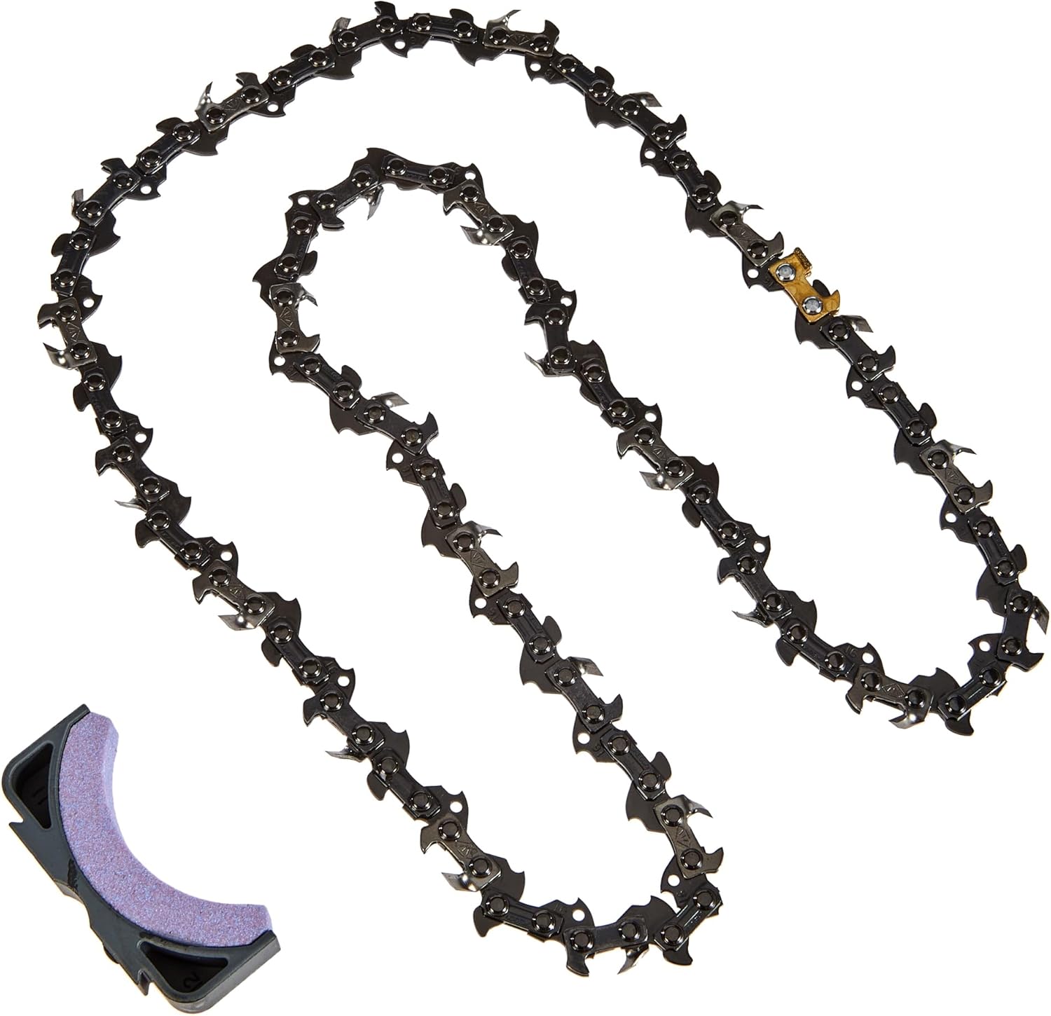 Oregon PowerSharp Chain & Stone Set, 14-inch Bar, Fits the Portable Bar-Mounted Chainsaw Sharpener, with LubriTec™ Automatic Oiling System, Low Kickback, 52 Drive Link Chain (PS52E)