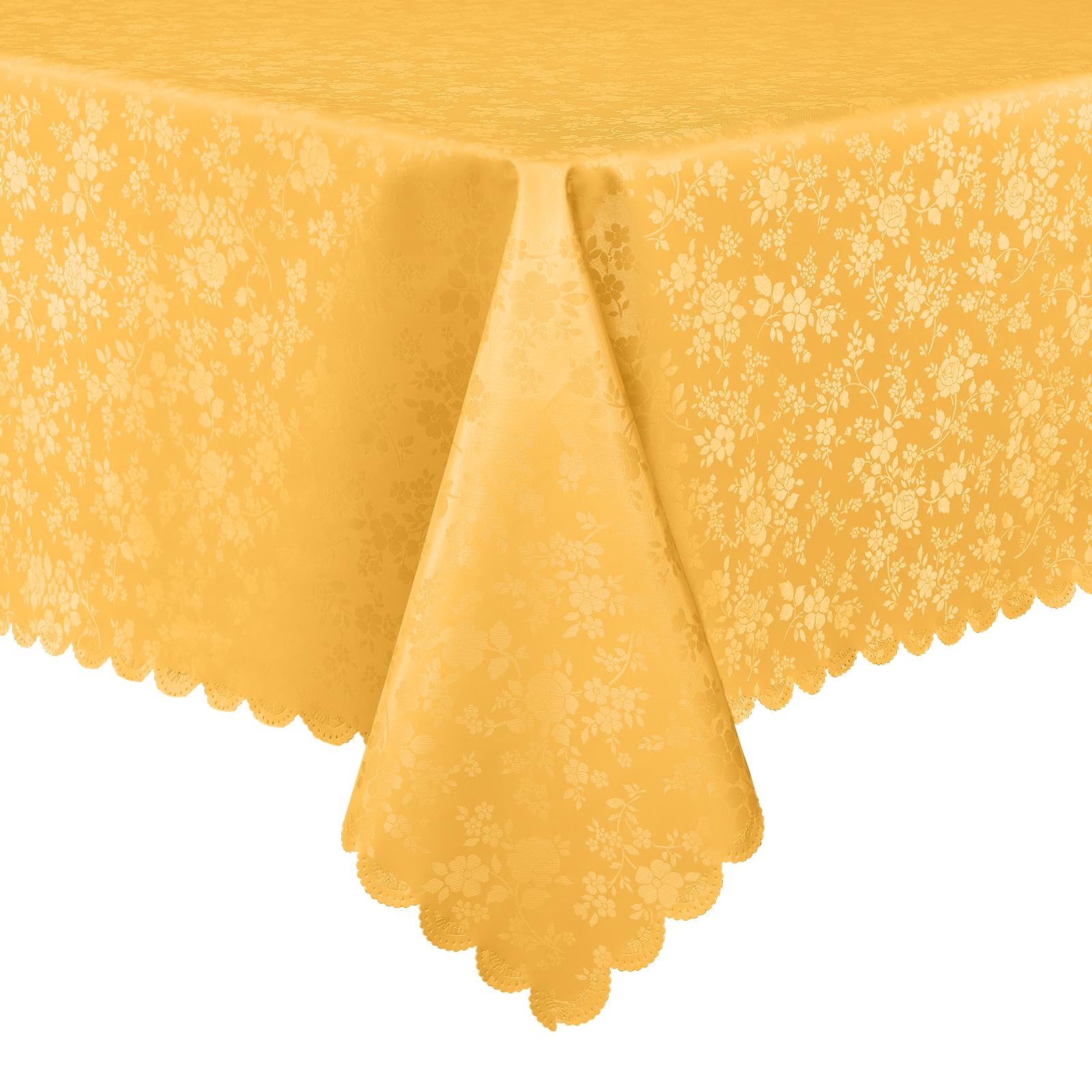 Smiry Rectangle Table Cloth, Waterproof Heavy Duty Vinyl Tablecloths, Wipeable Washable Table Cover for Kitchen and Dining Room (Mustard Yellow, 54" X 78")