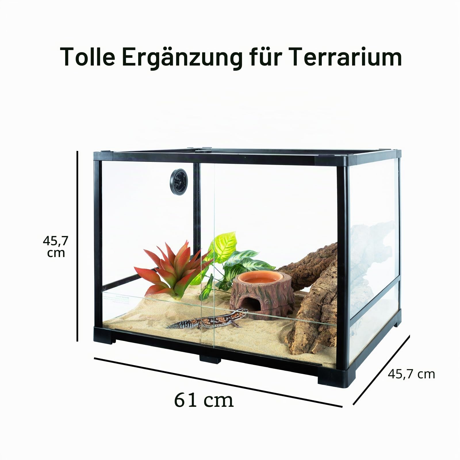 Höhlen & Verstecke für Reptilien & Amphibien, 3 in 1 Feuchtigkeitsspendende Höhle, Terrarium Wetbox Versteck Zubehör für Gecko, Eidechsen, Bartdrache, Schlange, Schildkröte, Frösche