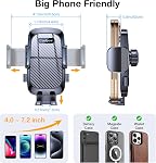 Coolpow Car Cup Holder Phone Mount for Car【Ultra Stable】Upgraded Adjustable Long Neck Cell Phone Holder Car Cupholder Support Cellulaire Auto Car Phone Holder Mount for iPhone Samsung All Smartphones