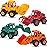 Beestech Construction Toys for 3 Years Old Boys Girls Kids, Friction Powered Construction Truck Toys Vehicles Sand Toys Trucks Excavator, Bulldozer, Road Roller (Colorful 4 Pack)