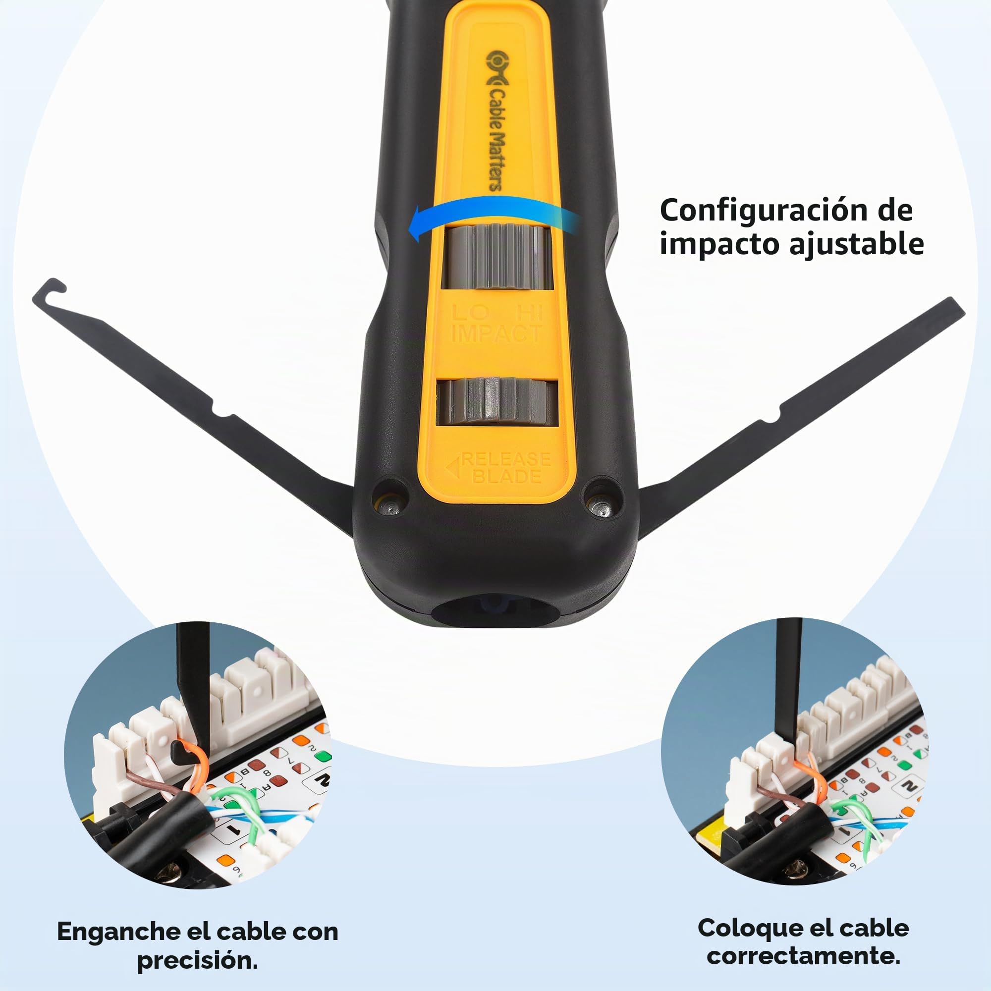 Cable Matters Punch Down Tool con 110 & 66 Blade, RJ45 Ethernet Punch Tool, Keystone Punchdown Tool para Cat 8, Cat 7, Cat 6A, Cat 6, Cat 5e, Cat 5 Network