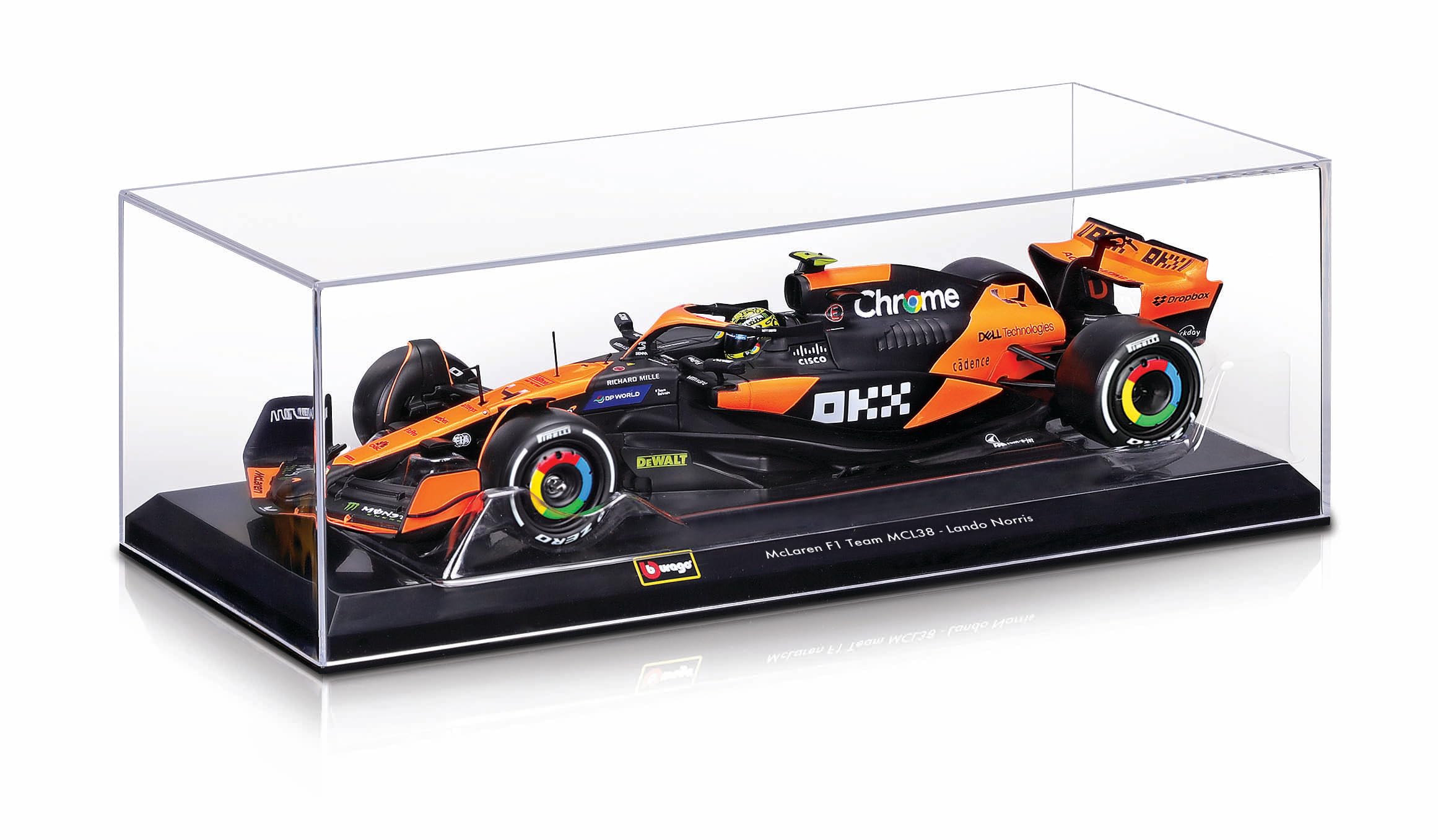 Bburago F1 Formula 1 MCLAREN MCL38 (2024) WITH HELMET- NORRIS, 1:24 Scale - Image 3