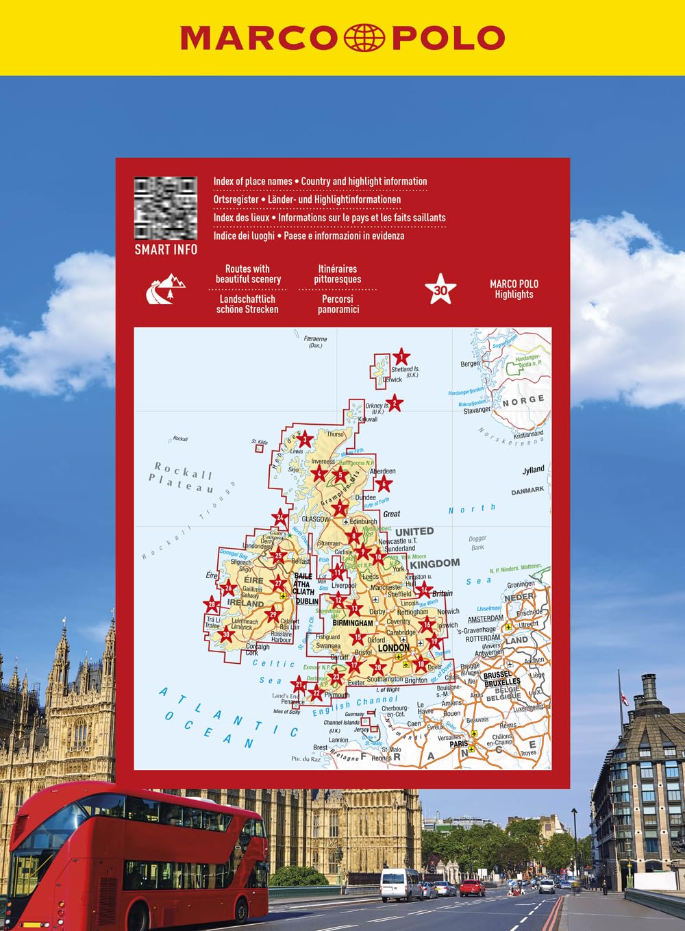MARCO POLO Reiseatlas Großbritannien, Irland 1:300.000: Straßenatlas und Autoatlas mit Europa in 1:4,5 Mio. Spiralbindung