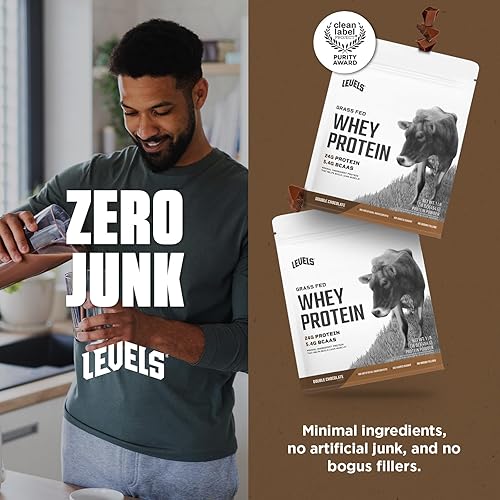 Miniatura 65 de Levels - Concentrado de proteína de suero de leche de ganado alimentado con pasto, sin ingredientes artificiales, 0.85 oz de proteína, capuchino, 2