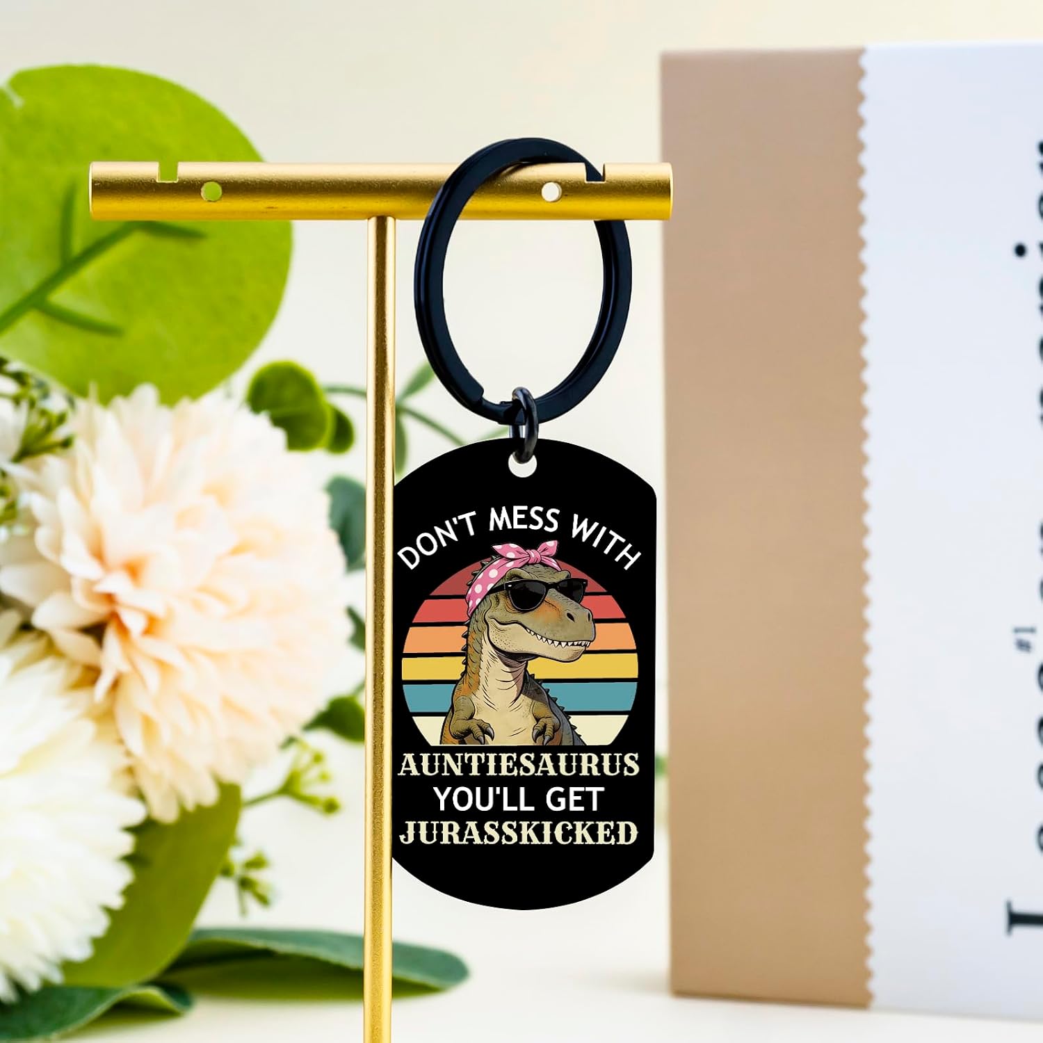 Aunt Gifts from Niece Nephew Funny Auntiesaurus Keychain | Best Aunt Ever Gifts Auntie Gift Ideas Birthday Mothers Day Valentines Day Gift for Auntie