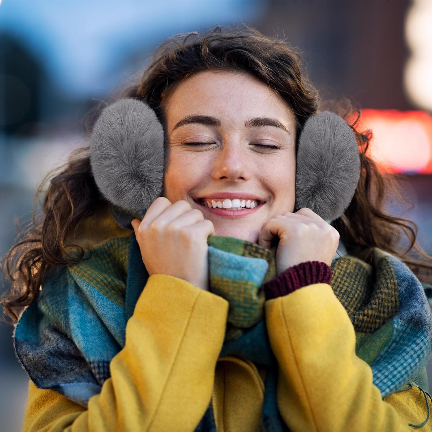 3 PCS Adjustable Winter Ear Muffs Faux Fur Warmers Cute Fuzzy Earmuffs Soft Warm Ear Covering for Women Girls - Image 6