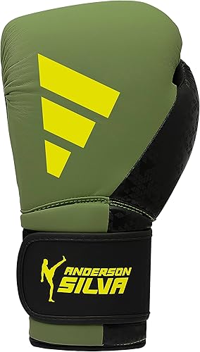 Adidas x Anderson Silva - Guantes de boxeo para uso diario, equipo de fitness versátil con carcasa exterior de poliuretano y espuma moldeada por