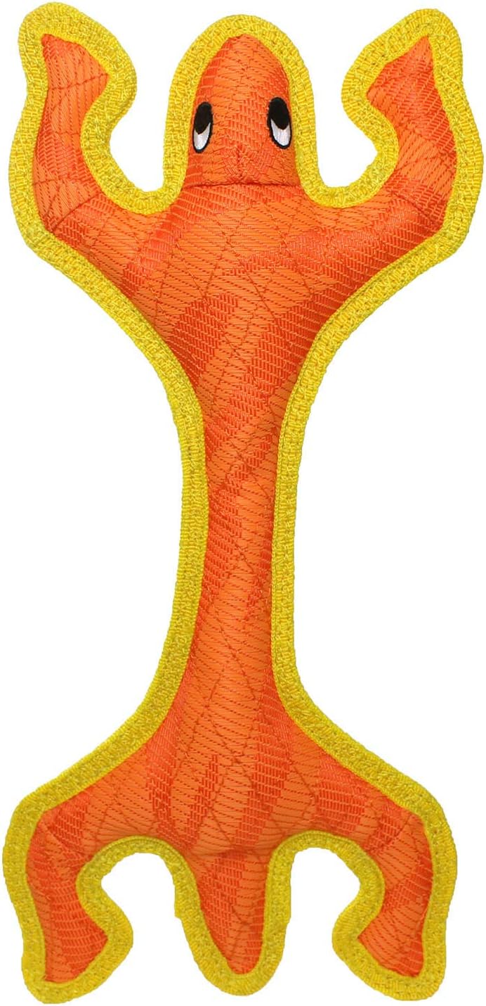 DURA FORCE - Durable Woven Fiber - Crab - Squeakers - Multiple Layers. Made Durable, Strong & Tough. Interactive Play Dog Toy (Tug, Toss & Fetch). Machine Washable & Floats (Combo Pack #2)