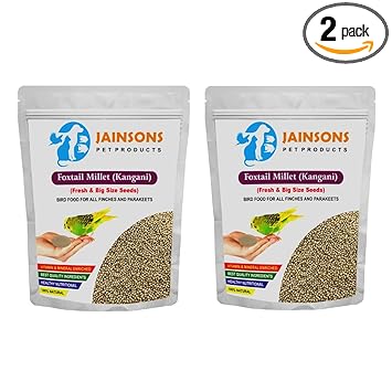 JAINSONS PET PRODUCTS Budgie Foxtail Millet 900gm (Kangni | Pack of 2) | Healthy Food for Budgie | 900 * 2 gm Dry Bird Food (Pack of 2)