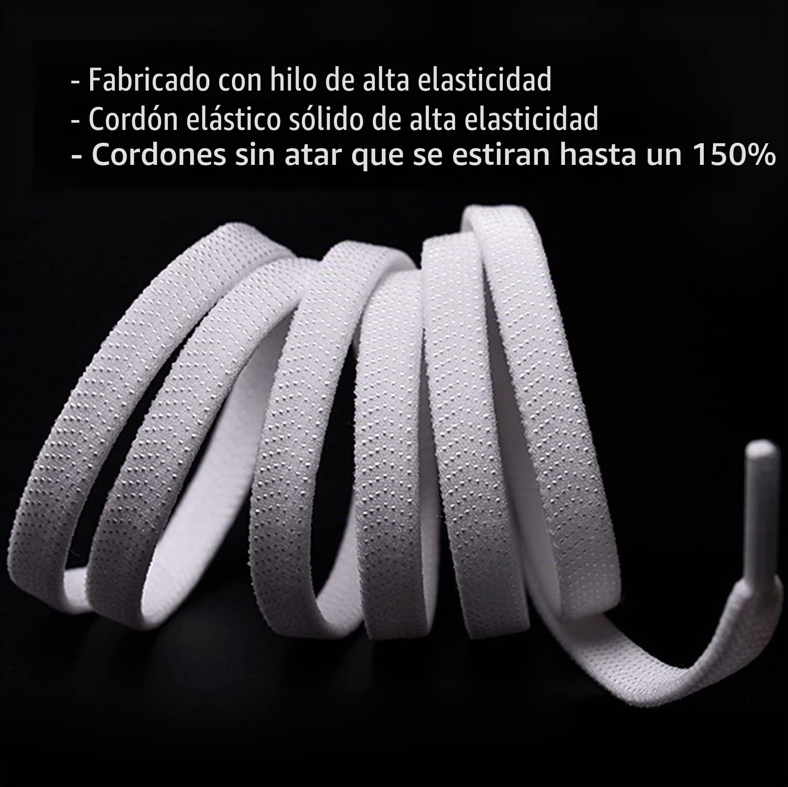 Olukssck 2 Pares Cordones Elásticos Sin Nudo con Hebilla Metal Cordones Deportivos