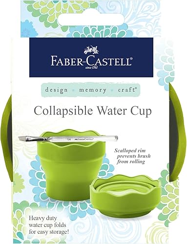 Faber-Castell Taza de agua plegable - Taza de agua reutilizable para medios mixtos y pintura