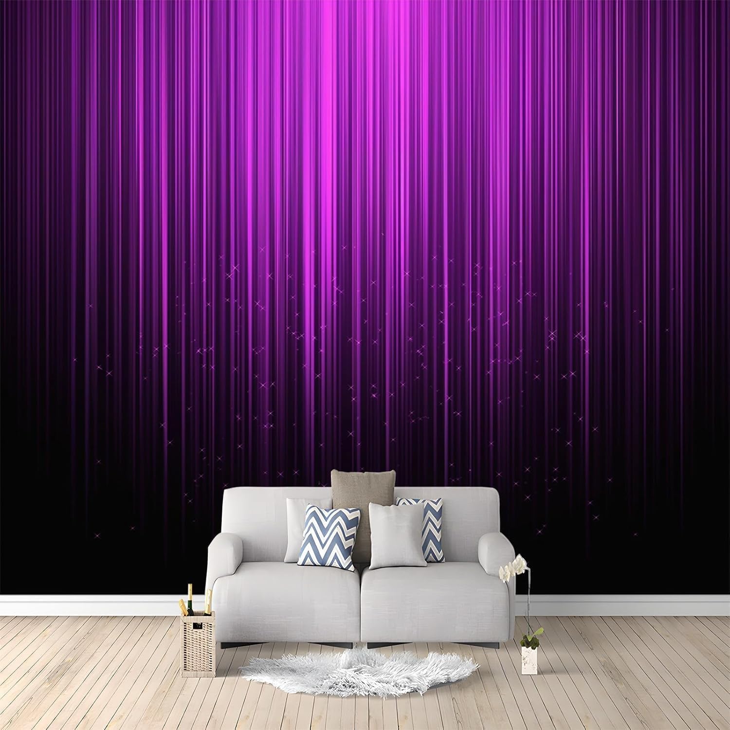 Papier peint panoramique violet pour transformer votre chambre en havre de paix