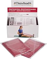 Vista 11 de THERABAND Resistance Bands, 5 Foot, 15 or 30 Count Professional Latex Elastic Bands for Upper & Lower Body Exercise, Physical Therapy, Pilates, Home