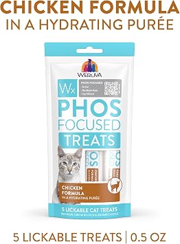 Weruva Wx Phos Focused, Chicken Formula Lickable Cat Treats, 0.5oz Tube, Pack of 5