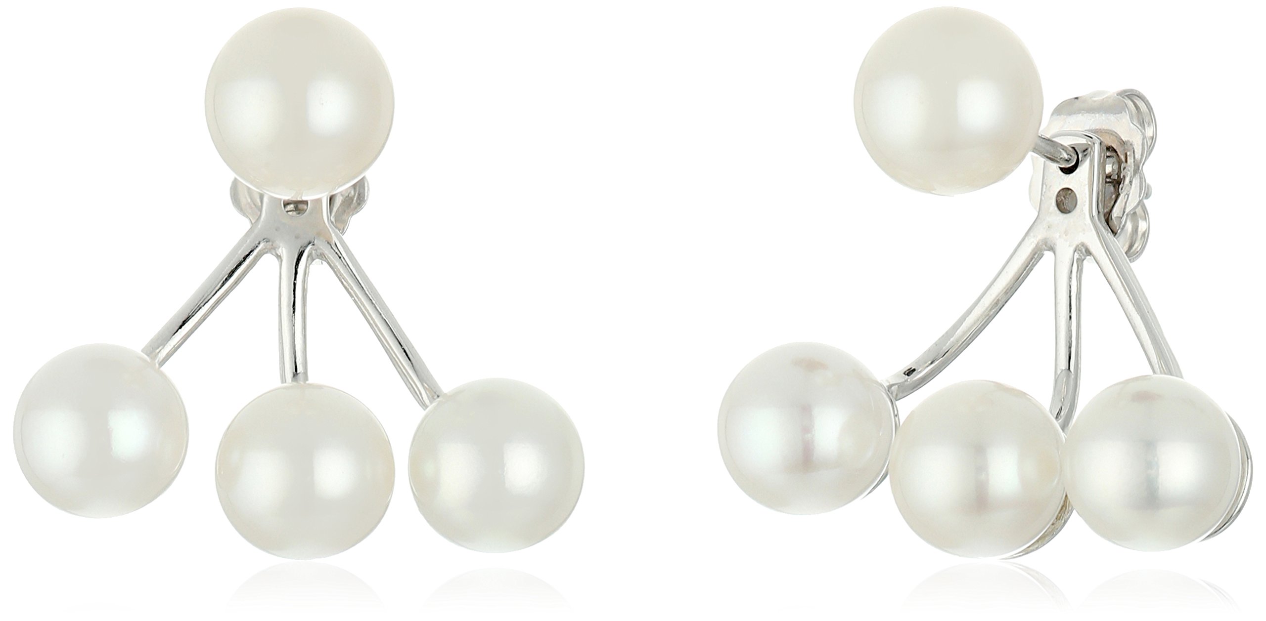 TARA Pearls 6.5X7.5mm Akoya Cultured Pearl Sterling Silver Earring Jackets