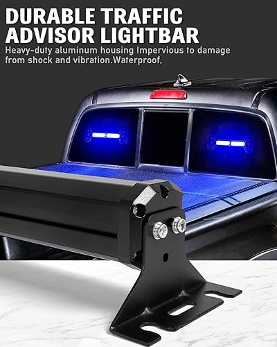 Miniatura 27 de HLauto Barra de luz estroboscópica de emergencia 1002L para asesor de tráfico: luz intermitente de advertencia de seguridad de 40 LED, visera N.° 01