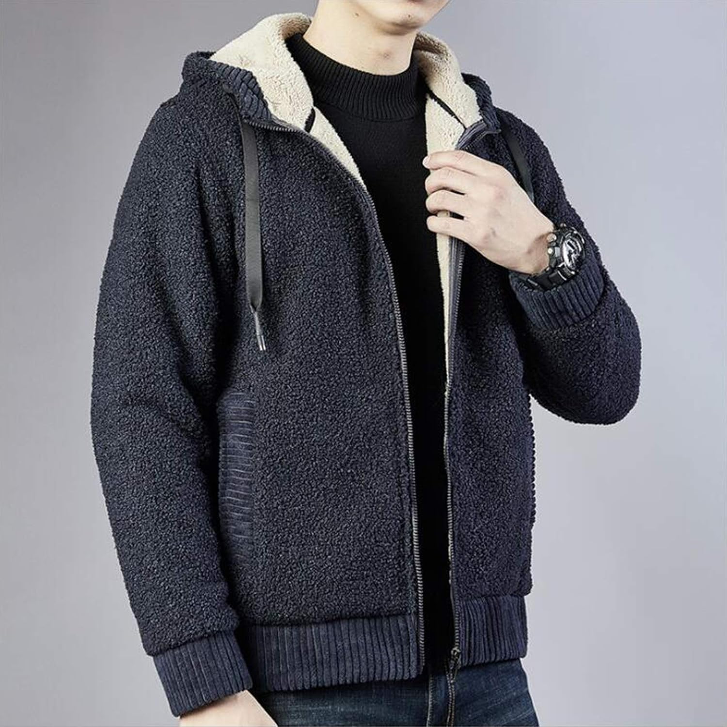 Men's Coat Jacket Lamb Sweater Men's 