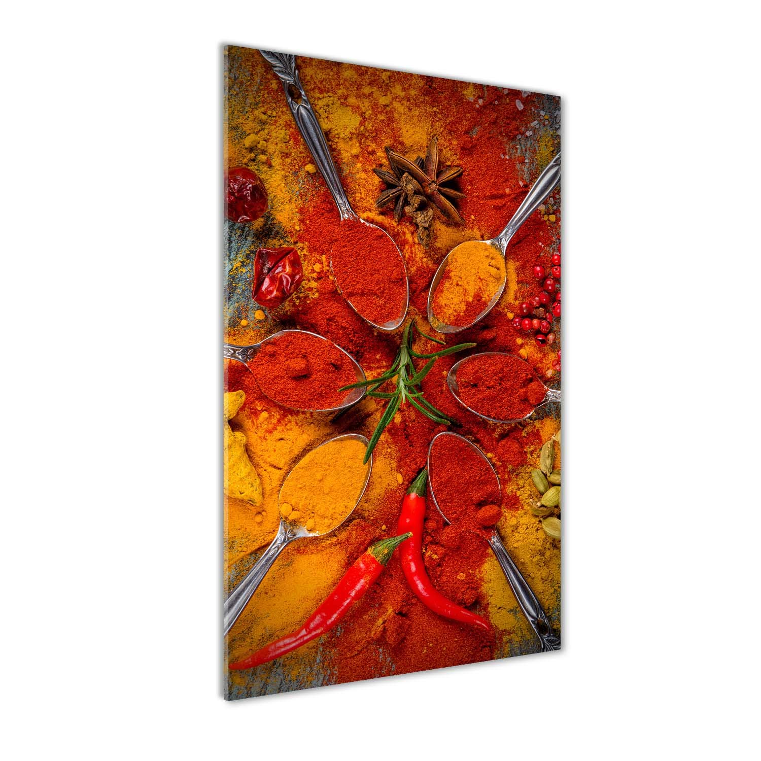Image tableau photo décorative en verre 60x120 cm épices rouge panoramique