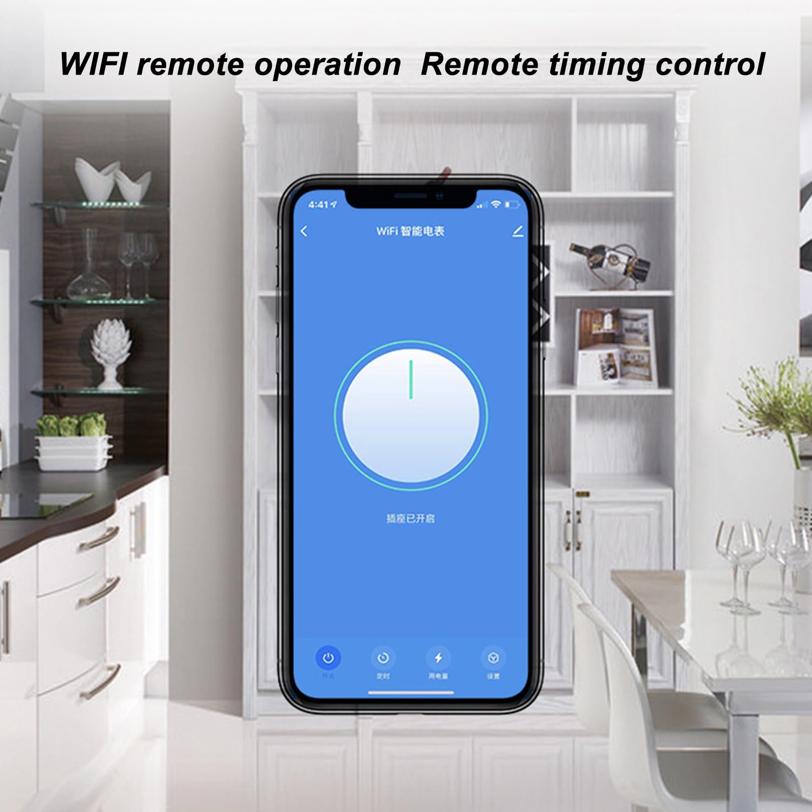 flexman Inteligentny monitor energii AC110~230 V, cyfrowy monitor zużycia energii elektrycznej 4P z kontrolą aplikacji, monitorowanie czasu regulowany inteligentny licznik Wi-Fi