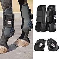 Vista 9 de Harrison Howard Botas de Tendón para Caballo Frente Abierto/Bota de Menudillo para Caballo Botas Protectoras para Salto, Equitación en Senderos