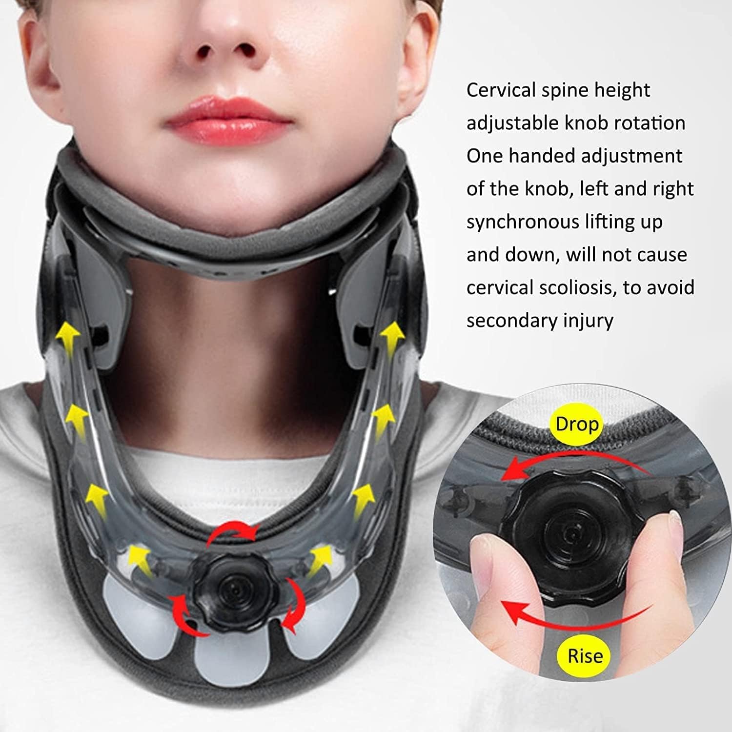 ELzEy Soporte for el Cuello, collarín Cervical, Dispositivo de tracción Cervical Ajustable en Altura, for el Soporte for el Cuello Alivia el Dolor y el amp; Presión en la Columna