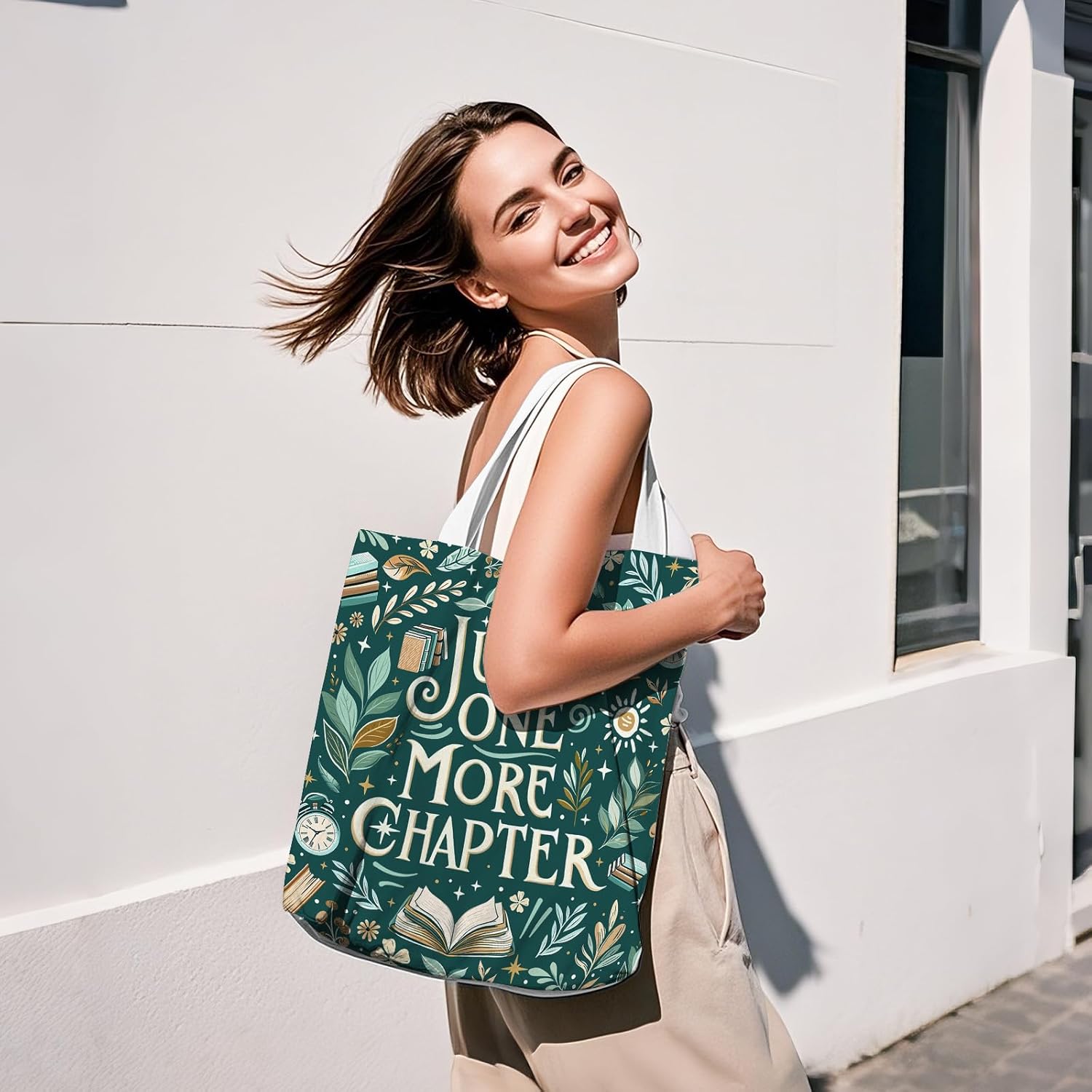 Funny Tote Canvas Bag For Women, Resuable Shoulder Bags For Women, Lady Canvas Tote Bag - Image 2