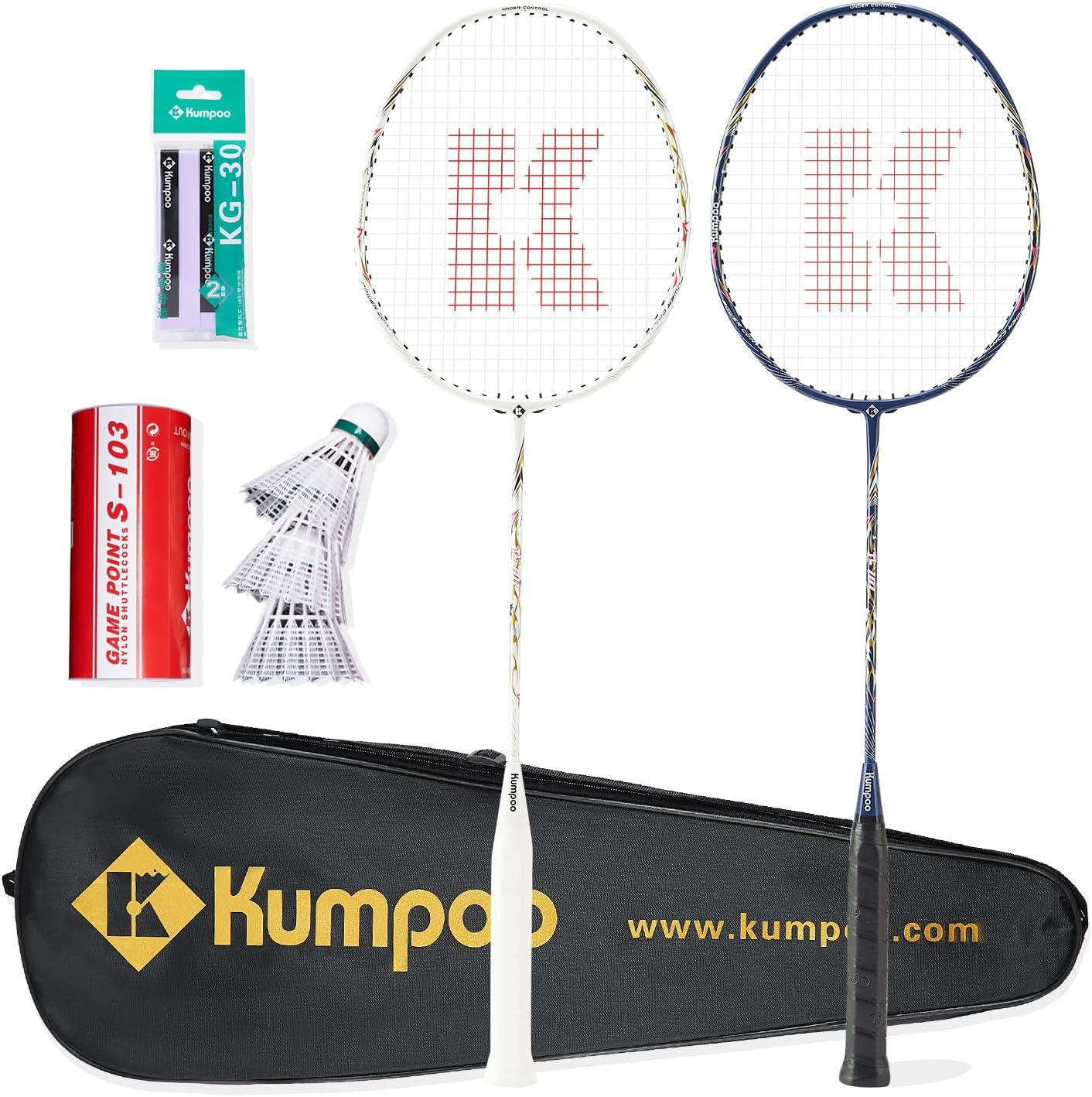 Professional Badminton Racket, Lightweight Badminton Racket, High Tension String Full Carbon Fiber Shaft Badminton Racket with Racket Cover Bag