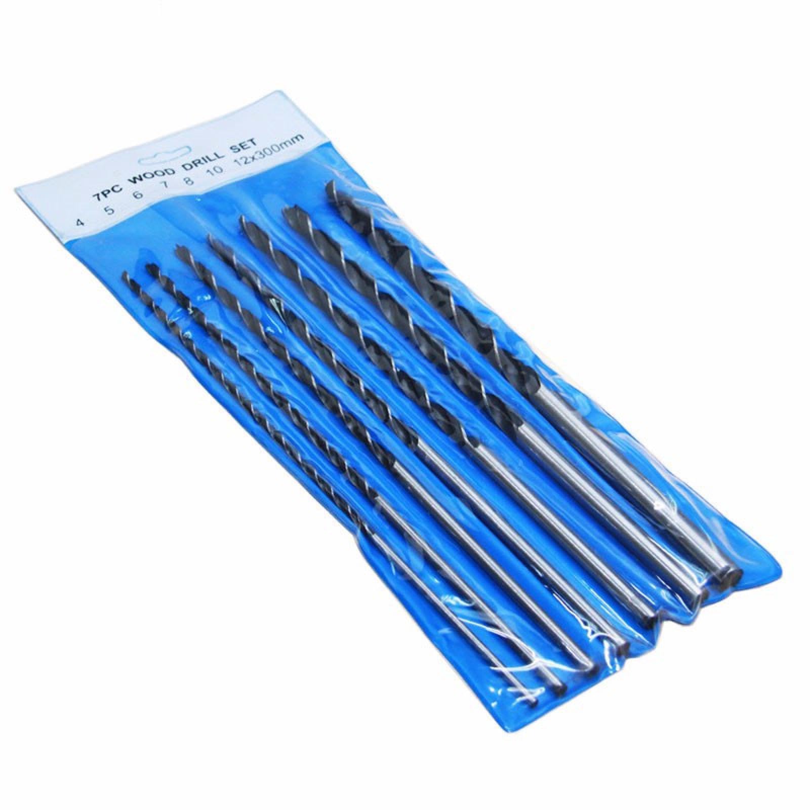 Set di 7 punte per trapano per legno extra lunghe Twist Ferramentas Furade Brad Point da 12"/300 mm, utensile perforatore per lavorazione del legno