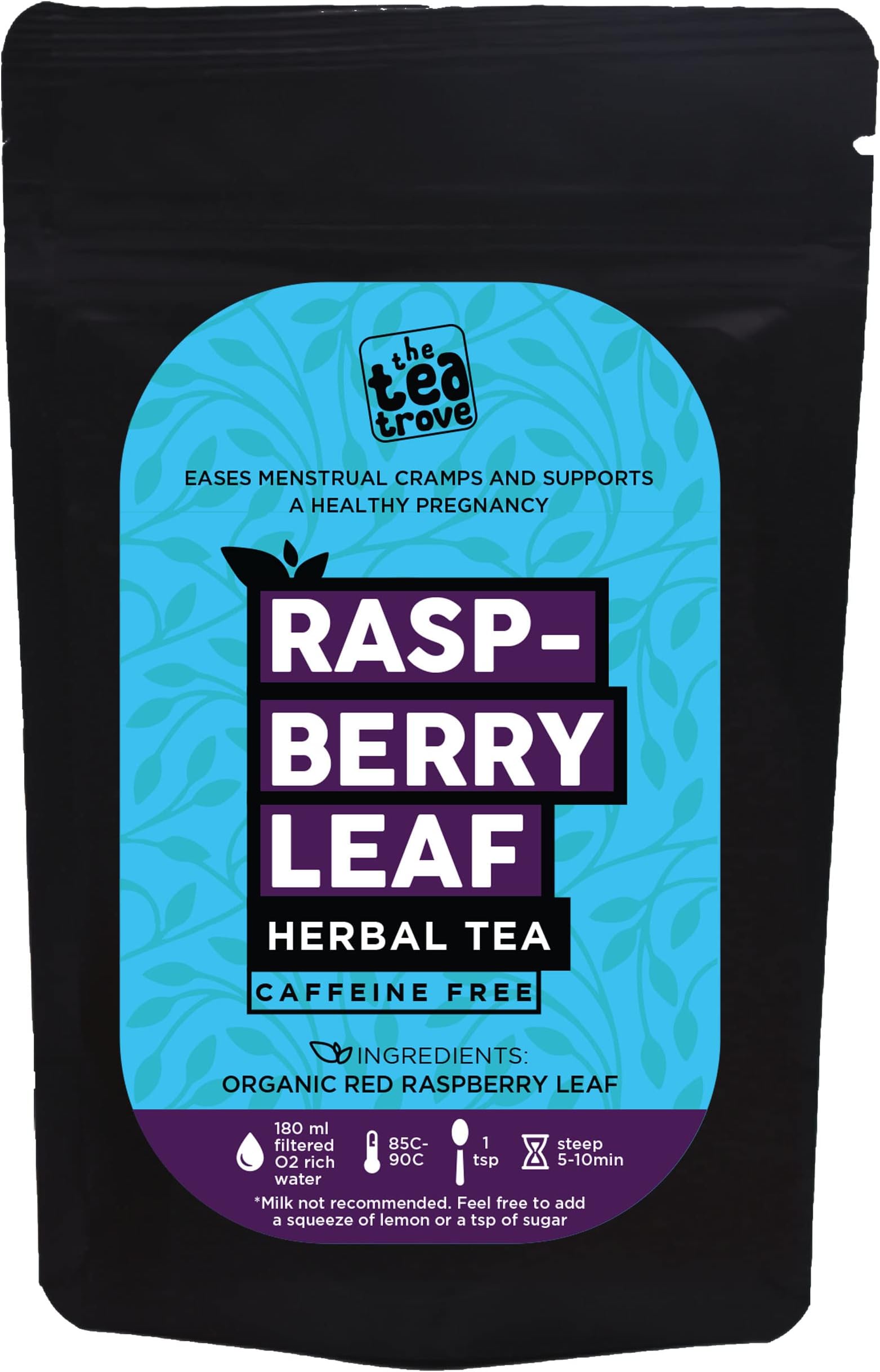 the tea trove Red Raspberry Loose Leaf Green Tea Organic(50G)-Rasberry Leaf Tea To Supports The Female System-Caffeine Free Raspberry Tea For Pregnancy, 50 Grams