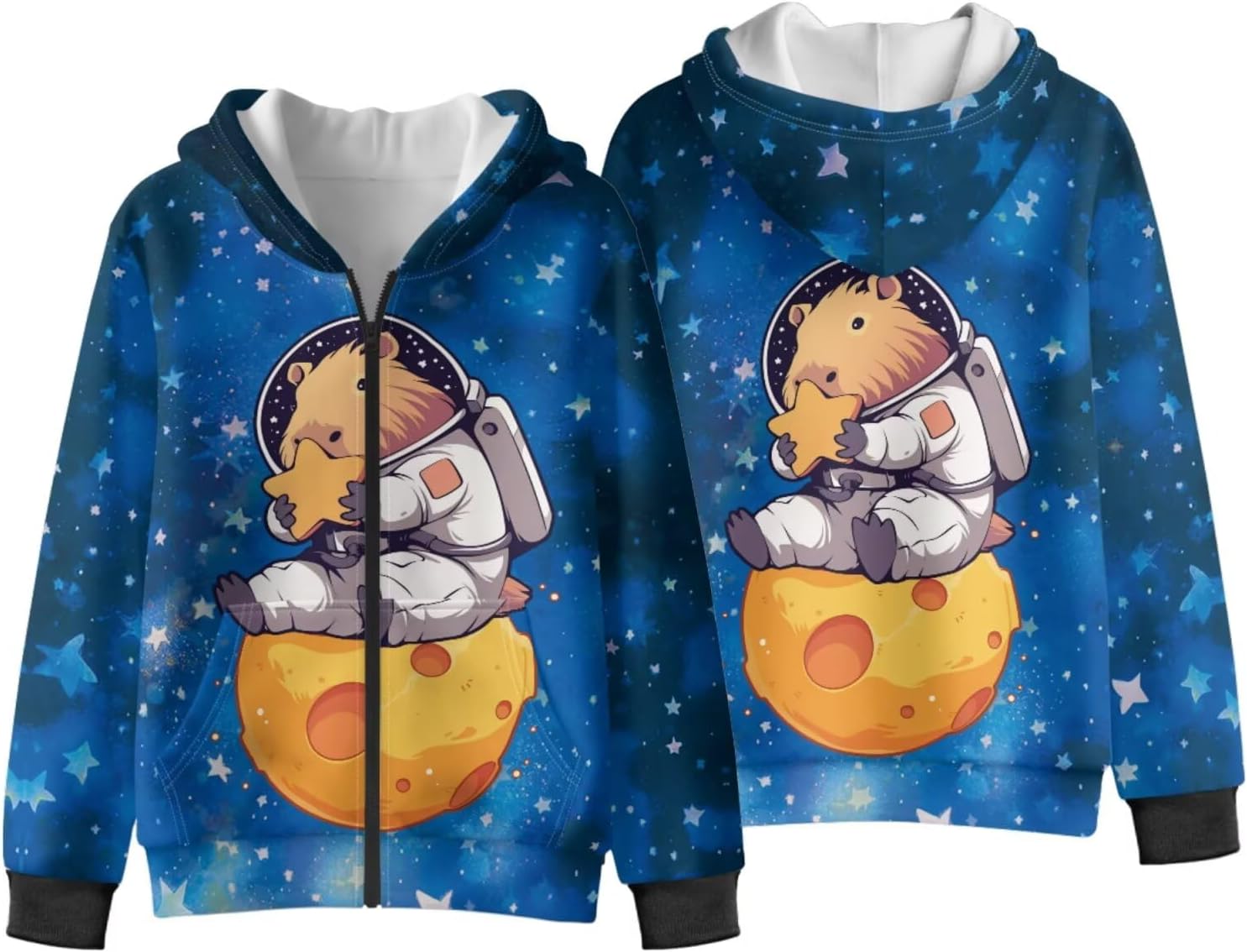 Unisex Fleece Zip-Up Hoodies Warm Pocket Long Sleeve Sweatshirt for Teen Boys Girls Trendy Jacket Coat Fall Winter