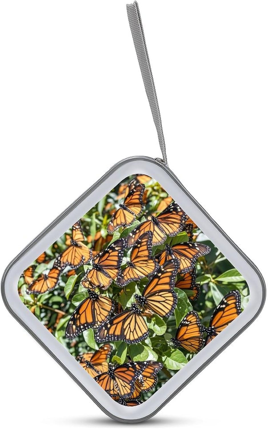 Heaps of Orange Monarch Butterflies CD Case Portable DVD Case Holder Large Storage Disc Wallet Bag 40 Capacity Hard Plastic Disc Cases Storage Binder DVD Case Wallet for Car Home Travel