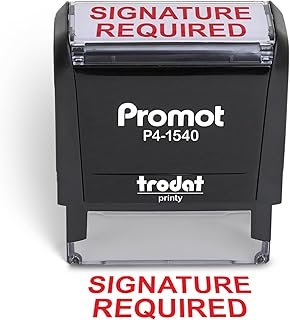 Promot Signature Required - Self Inking Rubber Stamp - Ink Stamps