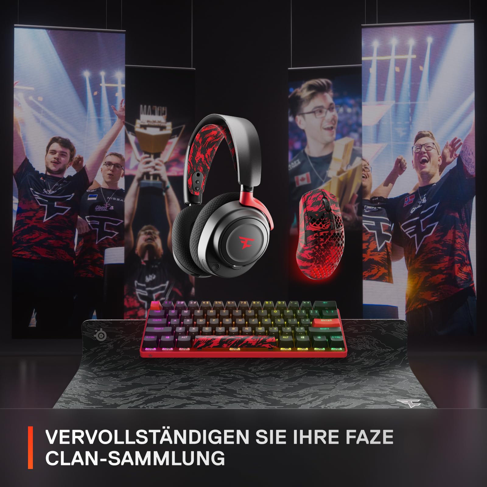 SteelSeries QcK XXL - Faze Clan Edition - Gaming-Mauspad - XXL-Format und Dickes Material - Perfekt für den gesamten Schreibtisch - Optimiert für Gaming-Sensoren