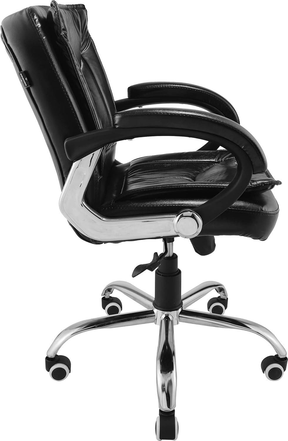 Oakcraft Medium Back Chair Office /Executive Office Chair/Desk Chair/Computer Chair with Ergonomic Support Tilting Function Upholstered in Leather (Black)
