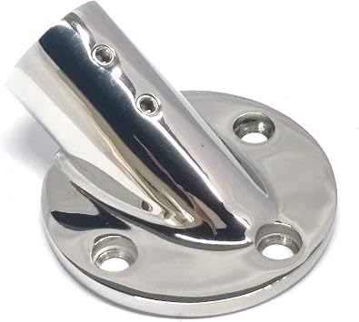 Heavy Duty 316 Stainless Steel Marine Grade Casting Boat Hand Railing Fittings 7/8 Round Base 30 Degree Tube Base