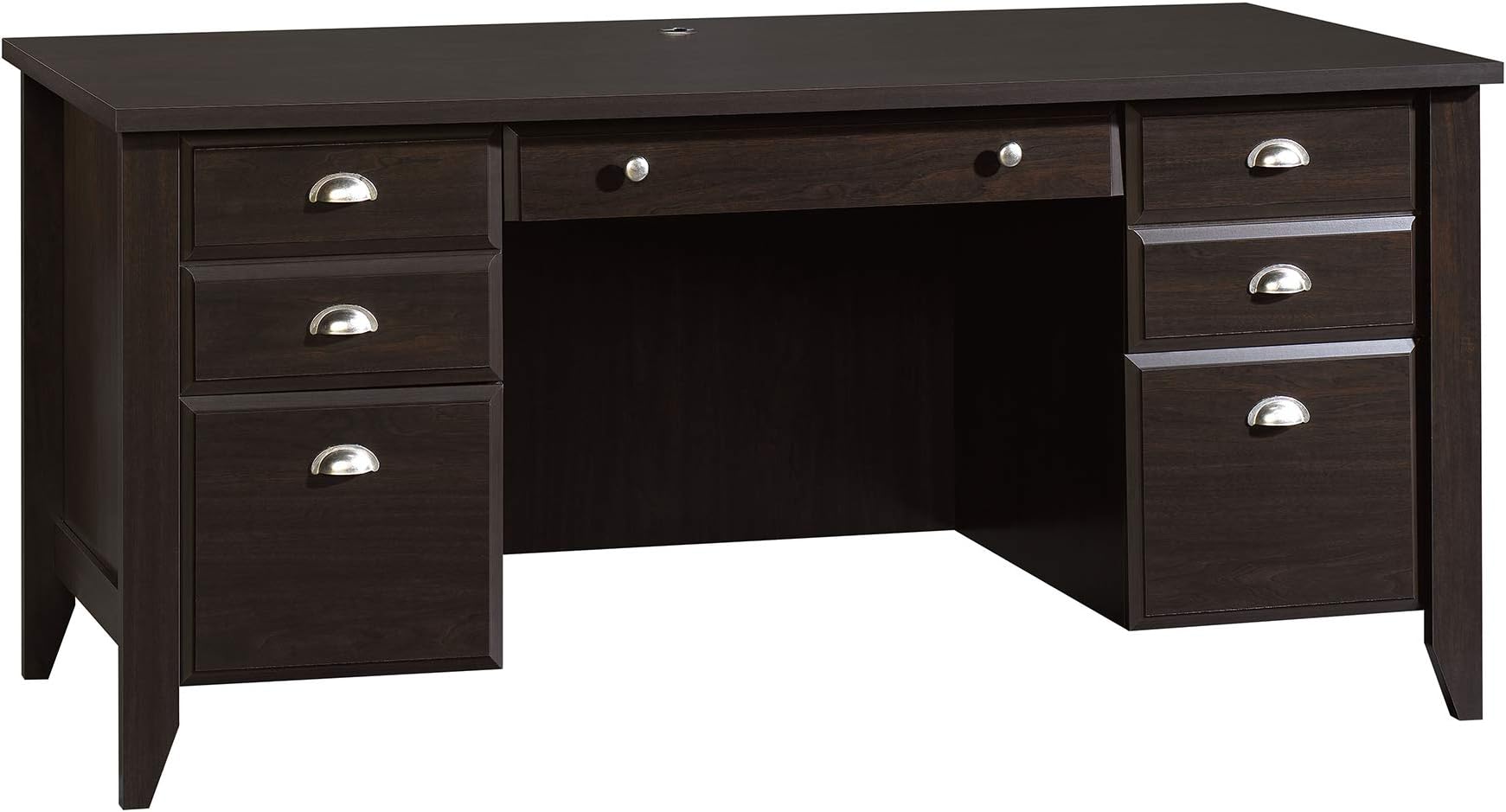 Sauder Shoal Creek Executive Desk, L: 65.12" x W: 29.29" x H: 30.55", Jamocha Wood finish