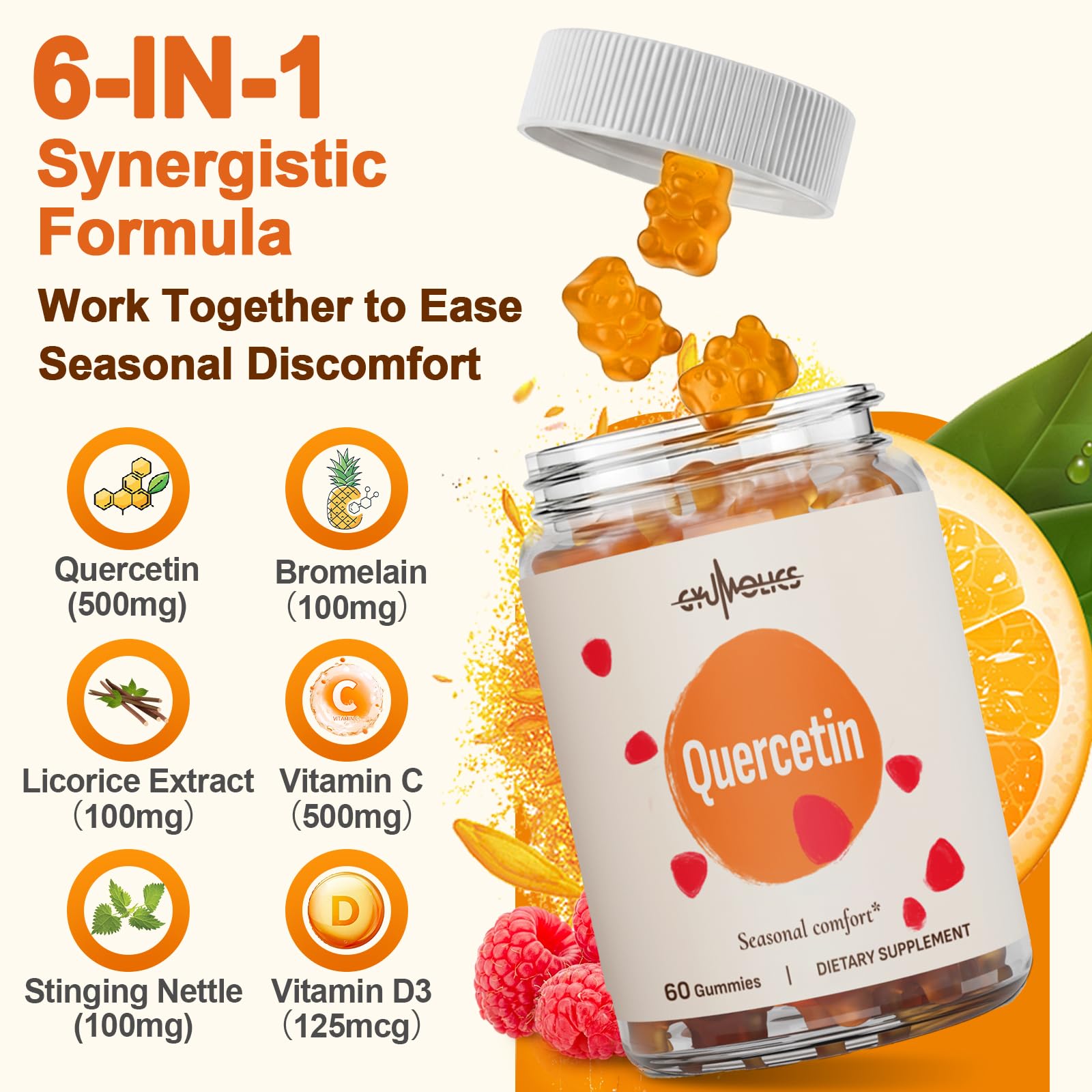 Quercetin 500mg Gummie for Kids Quercetin Supplements 60 Gummies — Amazon image 2
