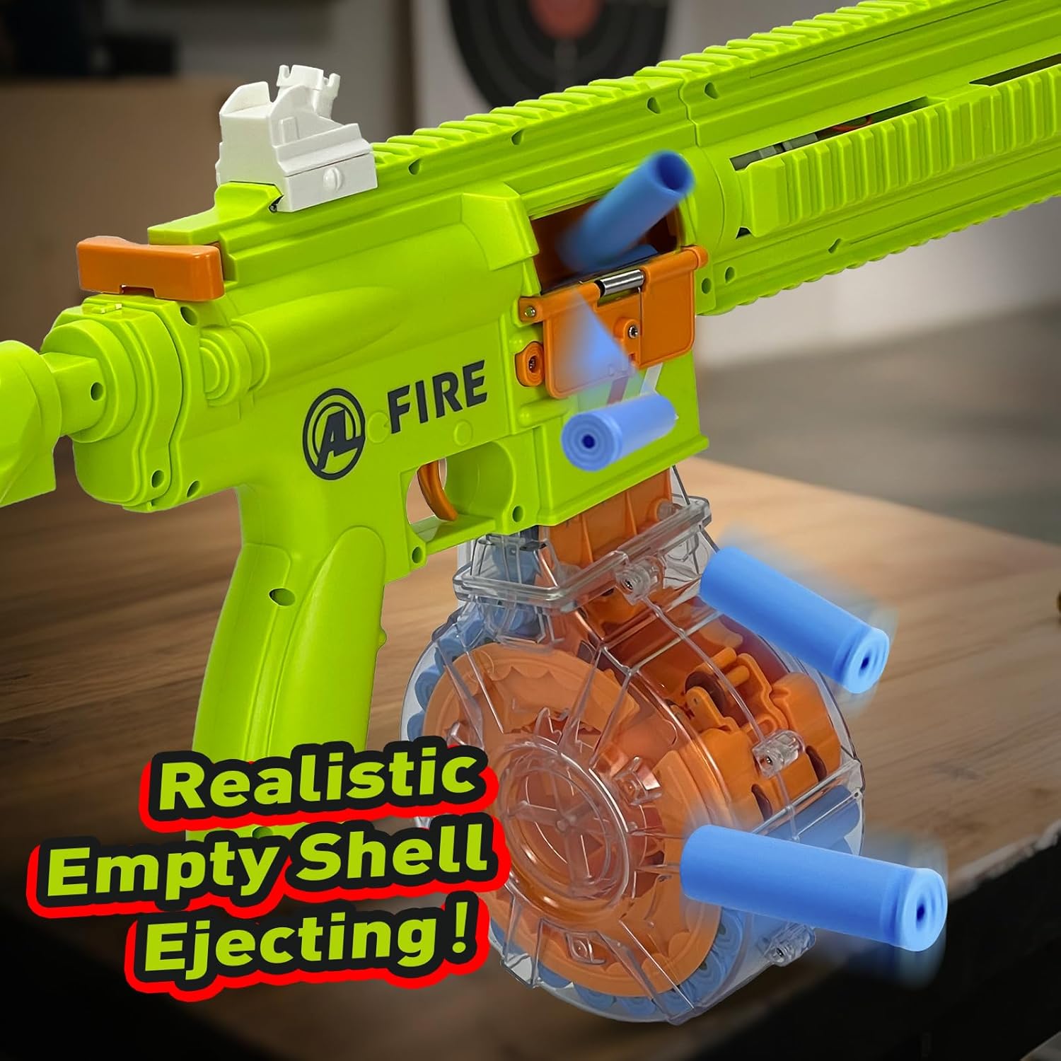 Foam Dart Blaster with Shell Ejecting, Semi-Auto/Manual Modes Includes 22-Dart Drum,Electric M416 Soft Bullet Toy Gun for Outdoor Party Games Christmas Birthday Gift for Teens 14+ (Green)