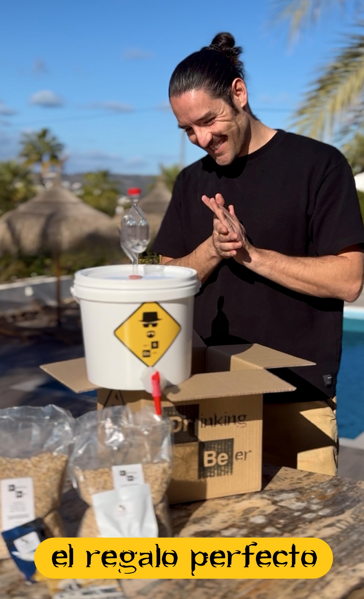Drinking Beer™ Kit de Elaboración de Cerveza “Beer Lab” | Kit Básico para 5 Litros | 6.4% Vol. | Kit de Cerveza Artesanal | Regalo Original para Amantes de la Cerveza | Ideal para Hacer Cerveza en Cas