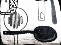 Vista 7 de Juego de toallas de cocina – 5 paños de cocina de algodón a juego gris, negro, blanco estampado y sólidos con un clip blanco para toallas