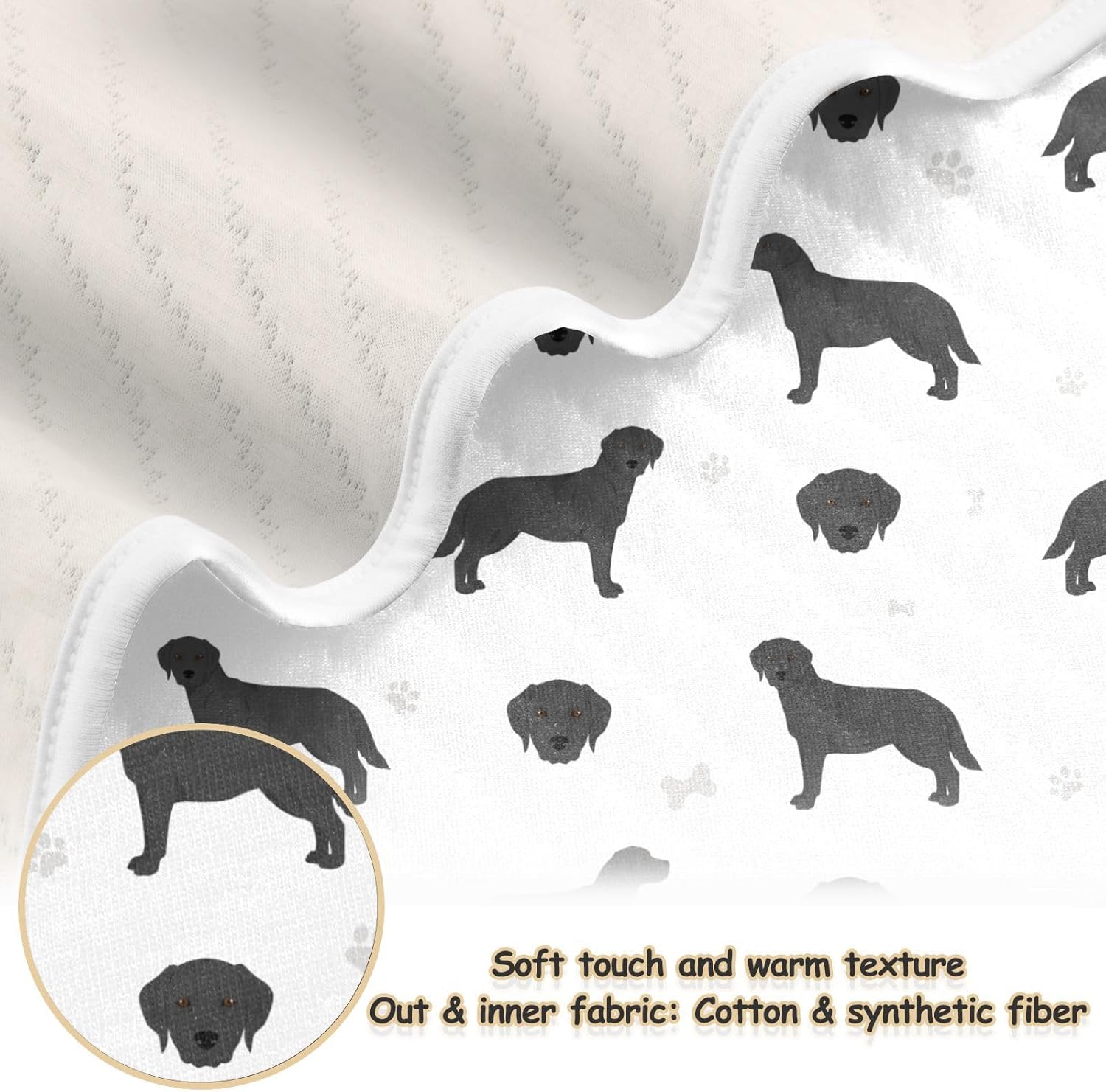 Swaddle Blanket for Labrador Retriever Dogs Baby Receiving Blanket Muslin Baby Swaddles Soft Cotton Breathable Nursery Blankets for Unisex Boys and Girls 30x40 Inch