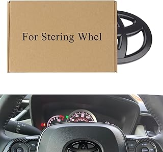 Matte Black Steering Wheel Emblem Overlay for Toyota Models (Universal Fit)