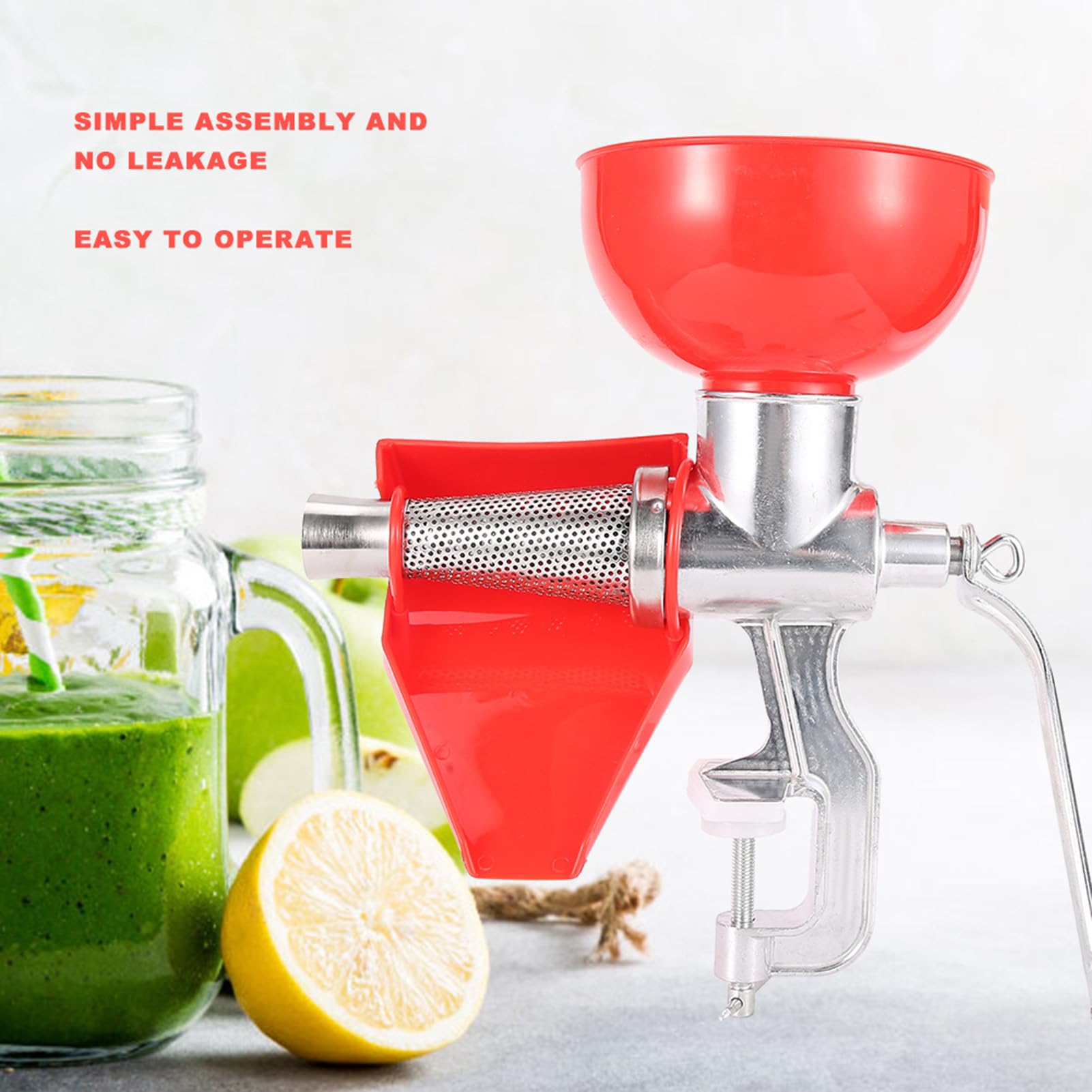 Tomatensieb, Tomaten-Entsafter aus Aluminiumlegierung, Dicker Manueller Entsafter für Obst, Tomaten, Zitrone, Orange, Gemüse, Küchenwerkzeug, Selbstgemachte Nudelsaucen, Frische