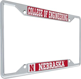 Desert Cactus University of Nebraska License Plate Frame Huskers GBR NU Car Accessories Tag Holder for Front or Rear of Car (College of Engineering)