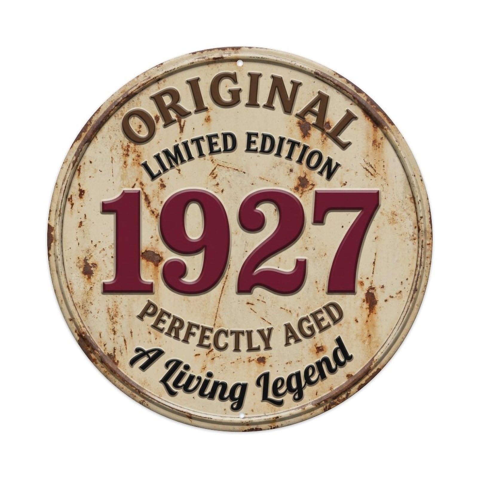 Original 1927 Limited Edition Perfectly Aged Live Legend Metal Tin Sign
