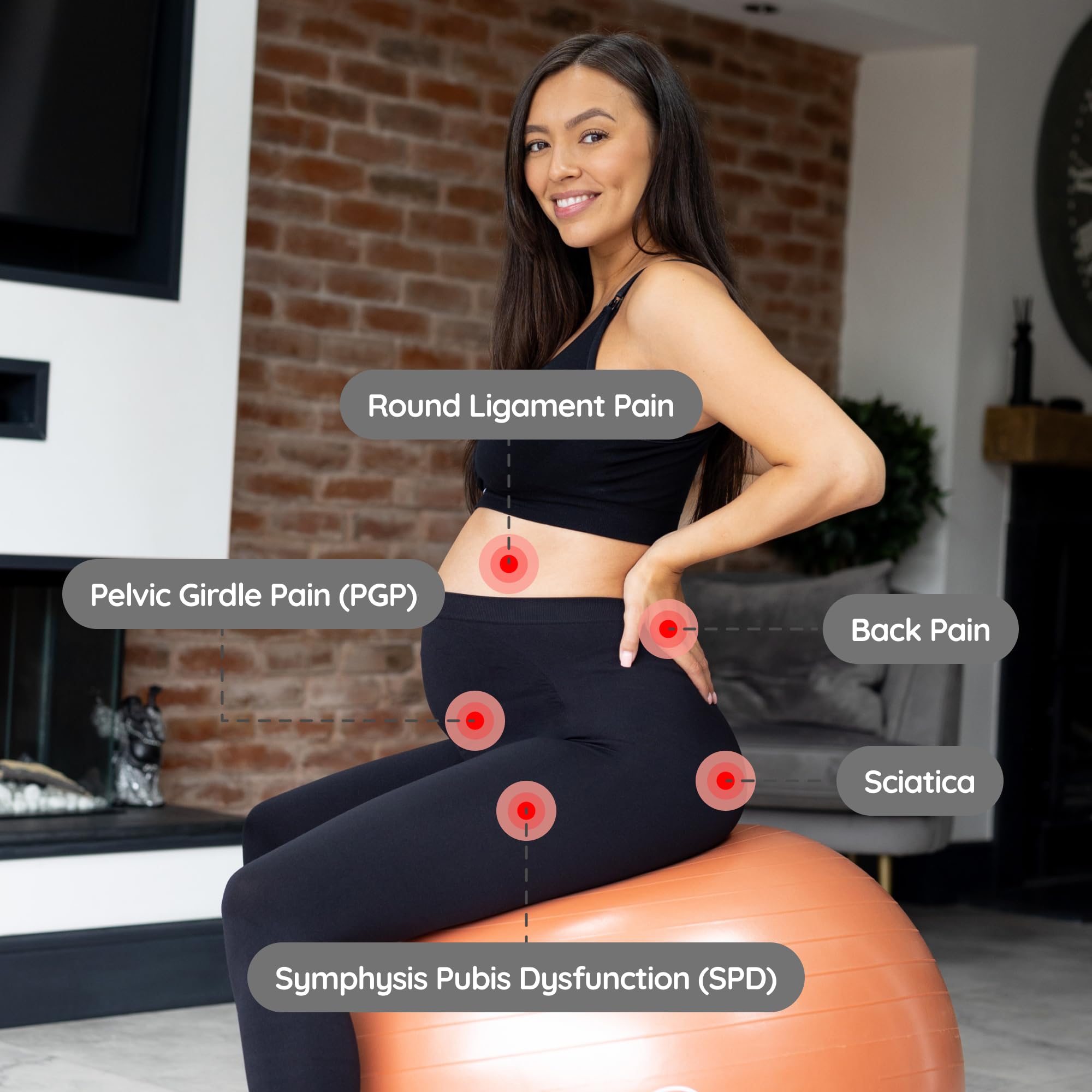 BABYGO® Pelota de Parto para Embarazo, Yoga, Material ecológico antiexplosión
