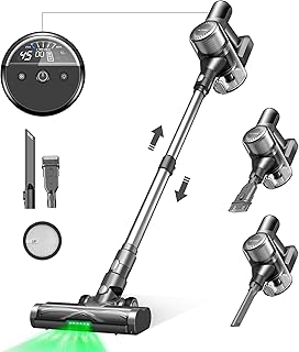 Ultenic Aspirateur Balai sans Fil U12 Vesla, 450W 40Kpa Aspirateur sans Fil Puissant avec Detect Laser, 45 Min, Brosse Anti-Emmêlement pour Tapis Poils Animaux Sol Dur Voiture
