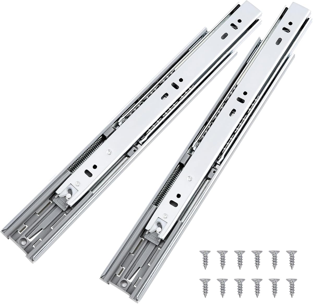 Probrico 10 Pairs 22 Inch Soft Close Drawer Slides, Ball Bearing Full Extension Dresser Slides, Side Mount Heavy Duty Drawer Glides Runners